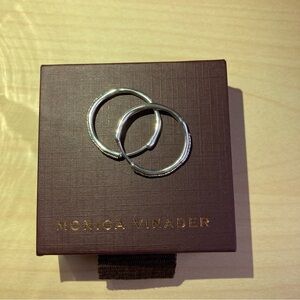 Monica Vinader Riva Diamond Medium Hoop Earrings Silver